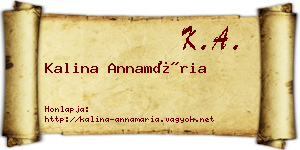 Kalina Annamária névjegykártya