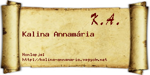 Kalina Annamária névjegykártya